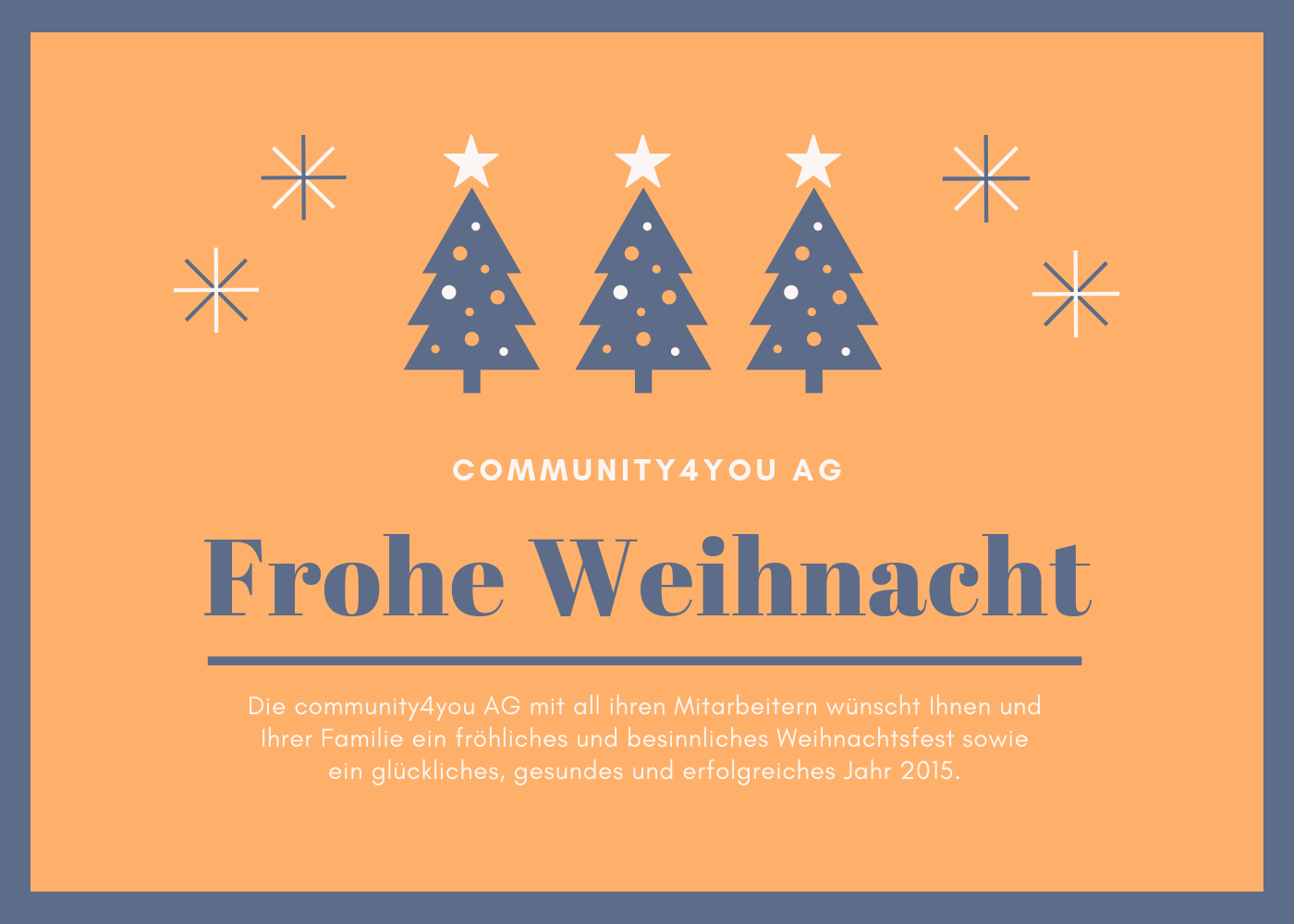 community4you wünscht Frohe Weihnachten und ein gutes Neues Jahr!