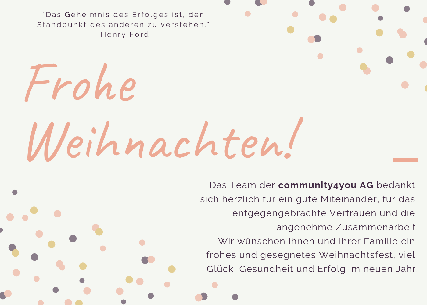 community4you wünscht Frohe Weihnachten und ein gutes Neues Jahr!