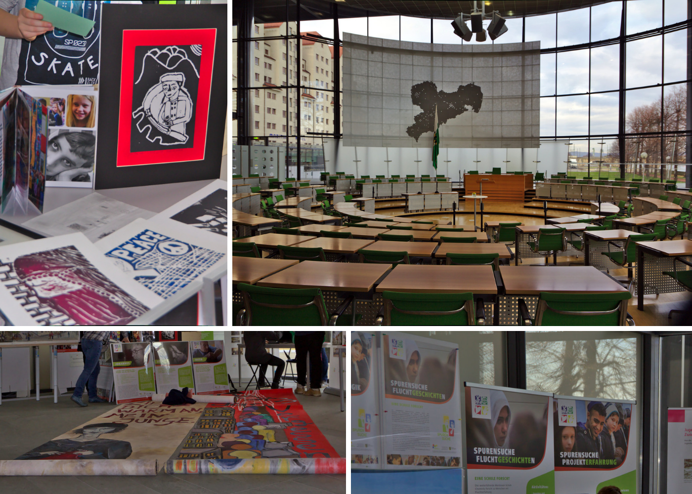 Montessori-Schülergruppe auf „Spurensuche“ im Elbflorenz Montessori-Schülergruppe auf „Spurensuche“ im Landtagsgebäude des Freistaates Sachsen in Dresden | Fotos: Montessori-Verein Chemnitz e.V.