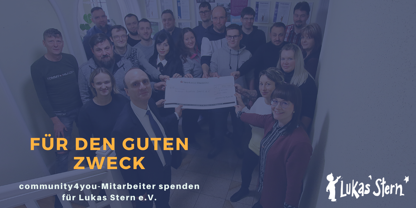 Community4you-Mitarbeiter spenden für Lukas Stern e.V. Community4you-Mitarbeiter spenden für Lukas Stern e.V.