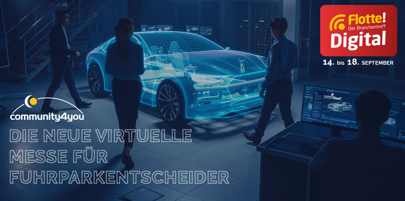 community4you präsentiert seine Fuhrparkmanagement Software und Fuhrpark Apps auf der Online Messe flotte.digital community4you präsentiert seine Fuhrparkmanagement Software und Fuhrpark Apps auf der Online Messe flotte.digital