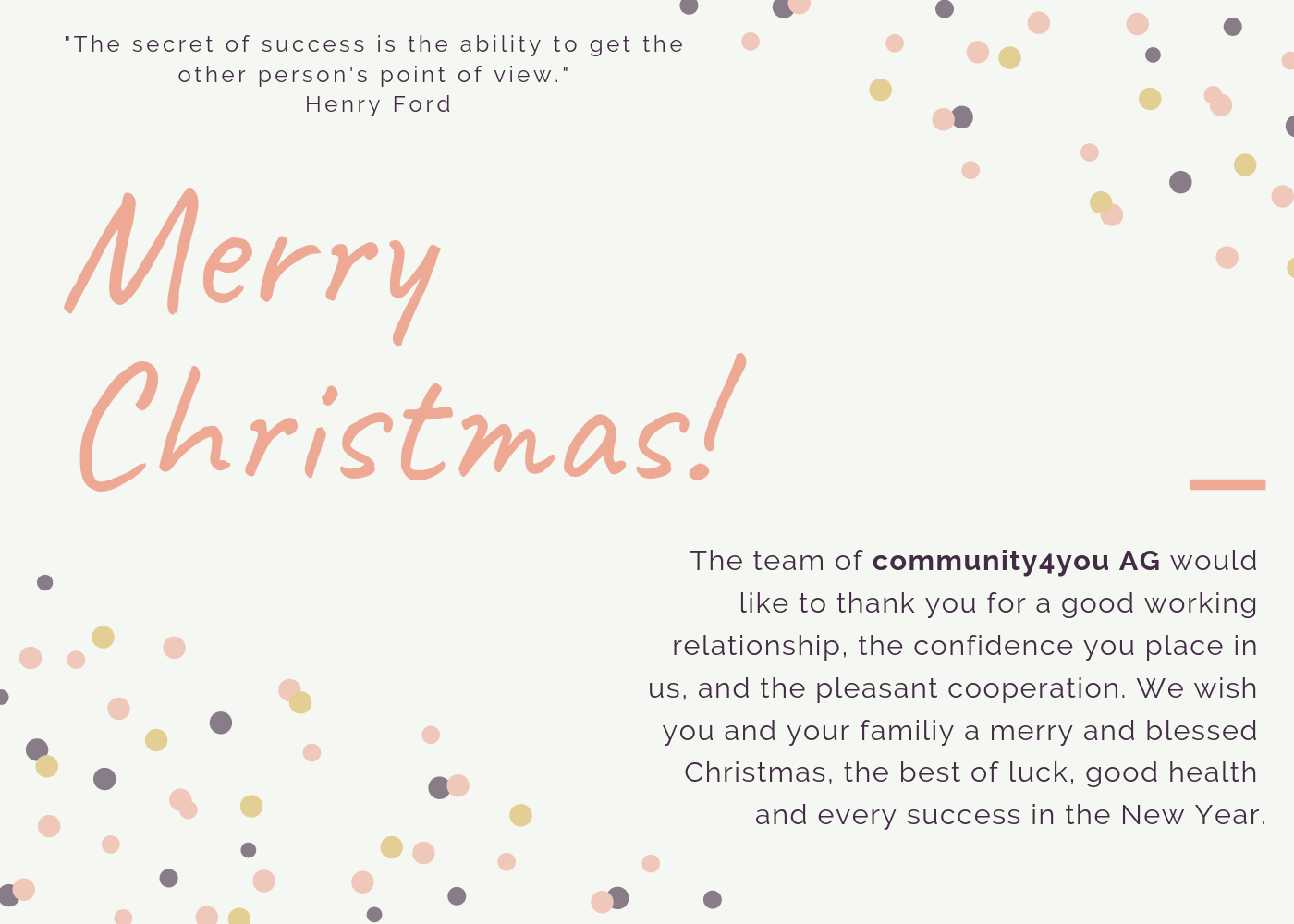 community4you wishes a Merry Christmas and a Happy New Year!